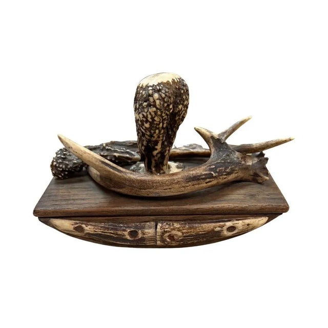 Vintage Handmade Deer Antler Ink Blotter For Sale In Dallas - Image 6 of 6