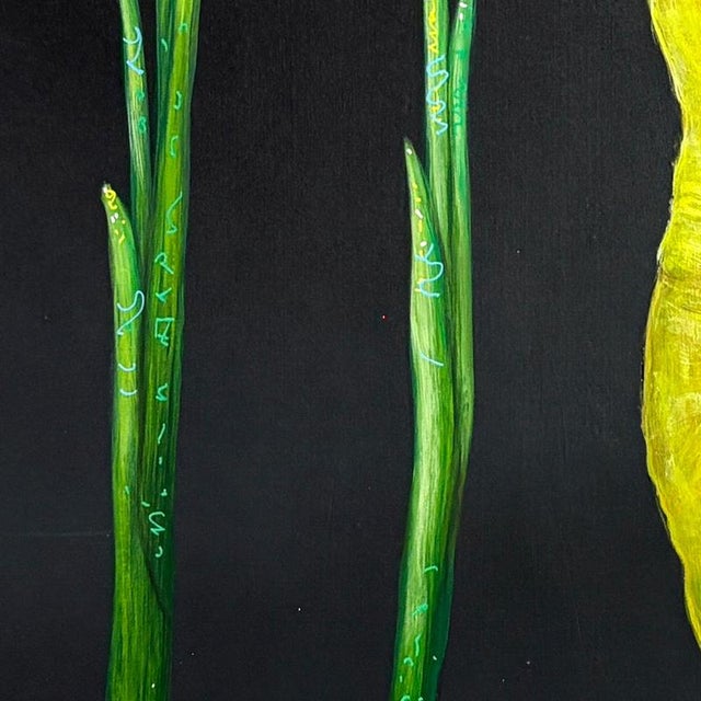 Plastic Natasha Lelenco, Rock and Roll Gesture with Organic Hand Vegetal Form, 2026, Acrylic on Panel For Sale - Image 7 of 10