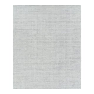 Rug & Kilim’s Oversized Textural Rug in Light Gray and Blue Tones & Striae -13x16 For Sale