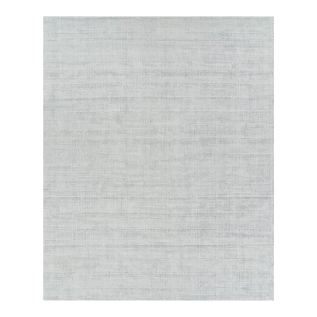 Rug & Kilim’s Oversized Textural Rug in Light Gray and Blue Tones & Striae -13x16 For Sale