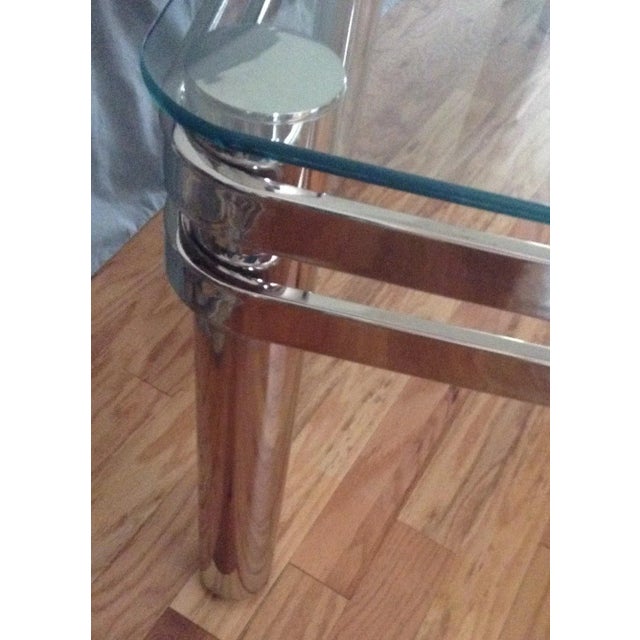 American Modern Chrome and Glass Tables Design Institute America Dia - a Pair For Sale In Greenville, SC - Image 6 of 11