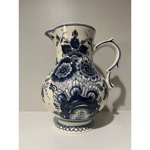 Royal Goedewaagen Delfts Blown Hand Painted Pitcher. Signed and numbered. 100% made in Drenthe.