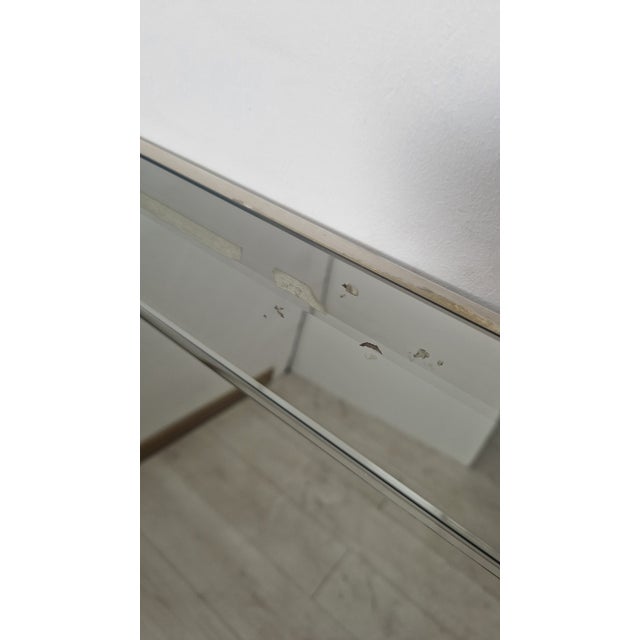 Mirror in Turin Finely Ground Grooves Wooden Structure from Cristal Art, 1970s For Sale - Image 11 of 12