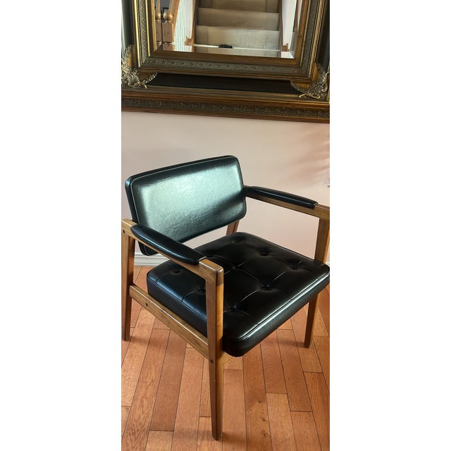 Mid-Century Modern Set of 2 Mid-Century Modern Dining Chairs in Teak & Naugahyde by Svegards Markaryd, Sweden, Circa 1960's For Sale - Image 3 of 16