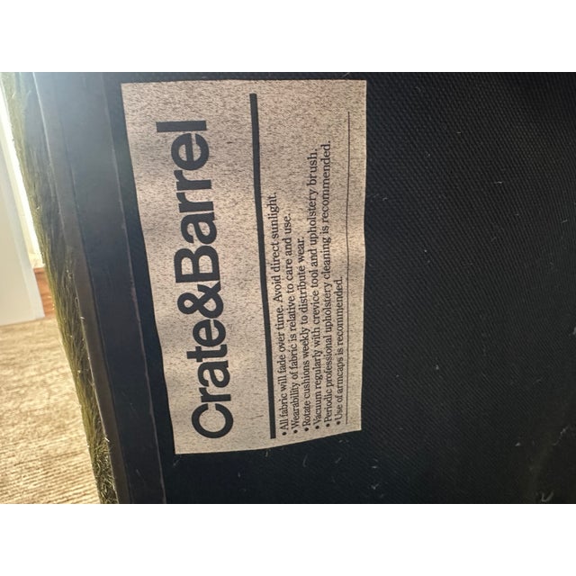 1990s Crate & Barrel Evergreen Hide Ottoman For Sale - Image 10 of 10