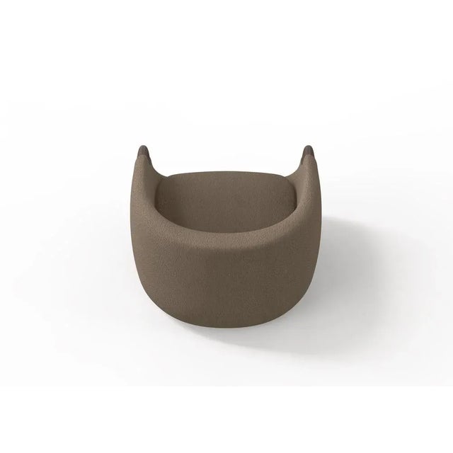 Modern Bubble Armchair in Brown Boucle and Walnut by Javier Gomez For Sale - Image 4 of 5