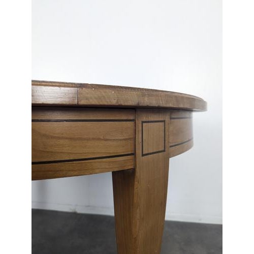 2000 - 2009 Oval Directoire-Style Cherry Wood Table with Extension For Sale - Image 5 of 7