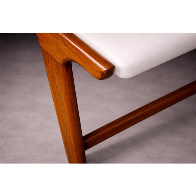 Wood Set of 4 Chairs in Wood, Caning & Leather, Carlo Hauner, 1960s For Sale - Image 7 of 9