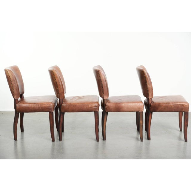 Dining Chairs in Cowhide Leather, Set of 4 For Sale - Image 3 of 17