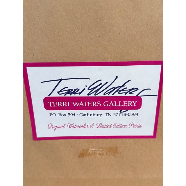 Terri Waters 1987 Winter Cabin Print, Signed & Numbered 268/500, Framed For Sale - Image 4 of 4