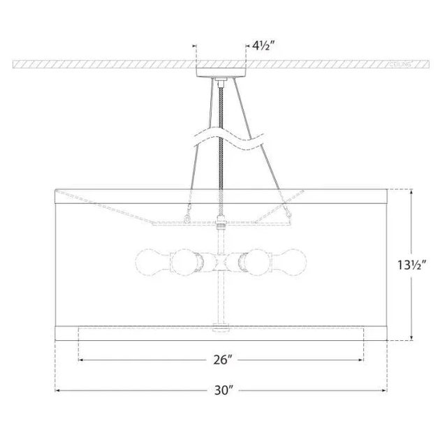 Visual Comfort Kate Spade New York for Visual Comfort Signature Walker Large Hanging Shade in Light Cream with Natural Linen Shade For Sale - Image 4 of 4