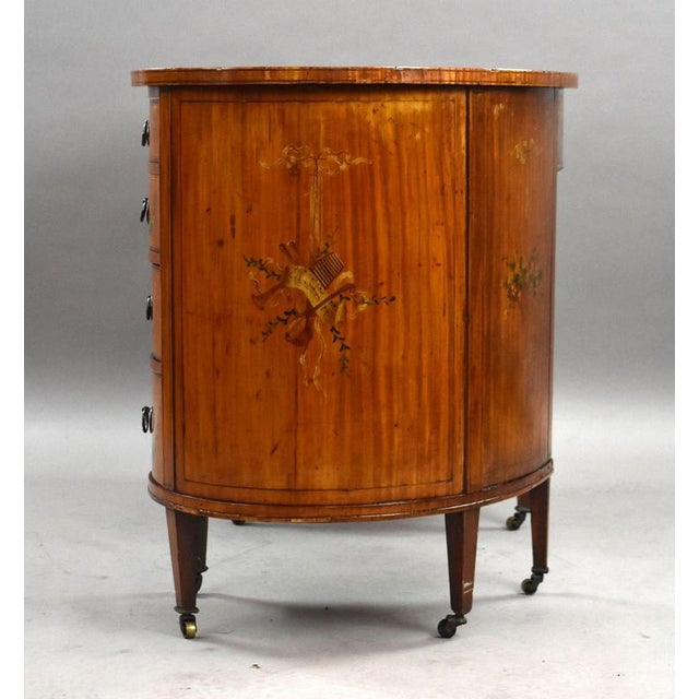Early 20th Century Edwardian Satinwood Kidney Shaped Writing Desk, 1900 For Sale - Image 5 of 12