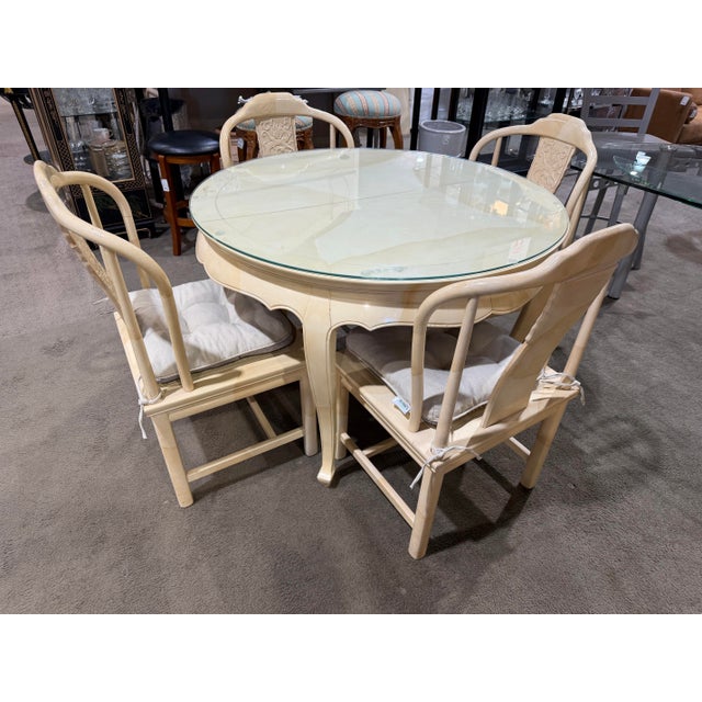 Contemporary Henredon Goatskin Lacquer Wood Dining Set For Sale - Image 3 of 12