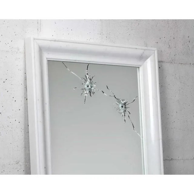 Seven Years Square Wall Mirror with Marble Frame by Barberini & Gunnell For Sale - Image 6 of 9