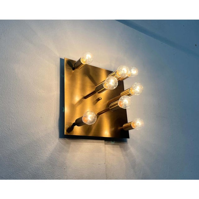 Vintage German Brass Ceiling or Wall Lamp from Sölken, 1970s For Sale - Image 13 of 18