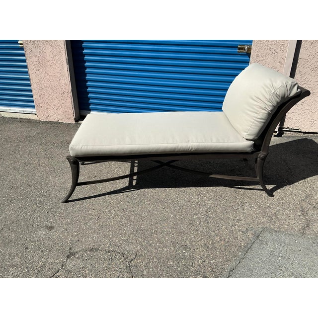 Kreiss Modern Mid Century Klismos Style Patio Chaise For Sale - Image 11 of 12
