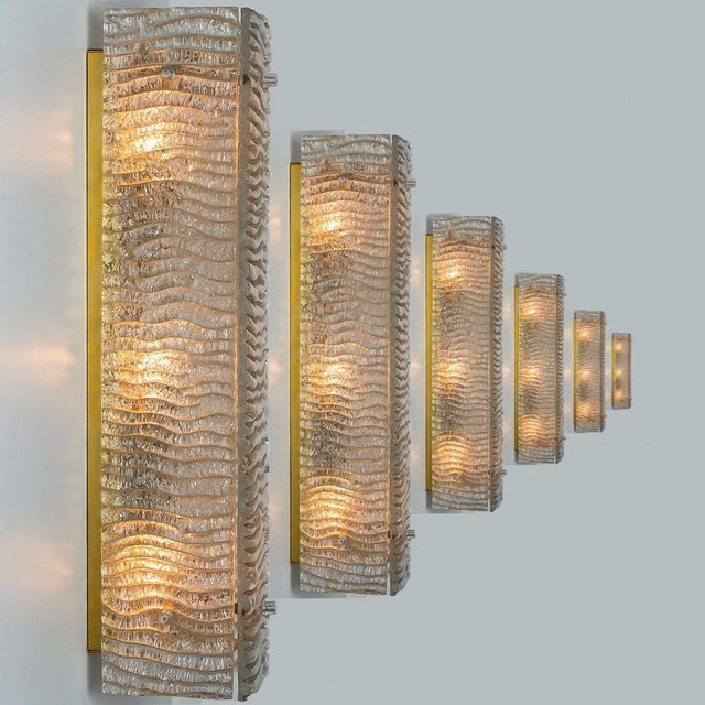 Structured Glass and Brass Wall Light from Kaiser, 1960s For Sale - Image 16 of 18