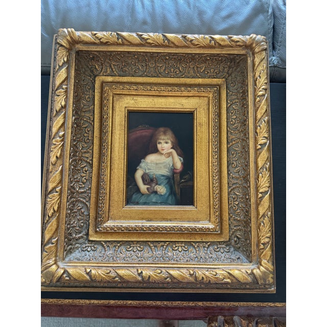Late 19th Century Victorian-Style Portrait of a Young Girl With Doll by R. Wilson – Ornate Gilt Frame For Sale In Dallas - Image 6 of 8