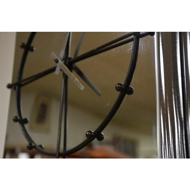 Metal 1970s Modern Chrome Clock For Sale - Image 7 of 8