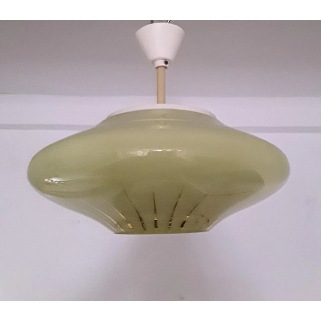 Vintage German Yellow Glass Ceiling Lamp, 1950s For Sale - Image 4 of 5