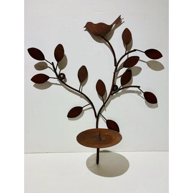 1980s 1980s Sweet Tree of Life Metal Wall Sconce Candle Holder For Sale - Image 5 of 6