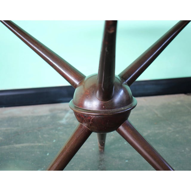 Sputnik Wood and Glass Round Coffee Table Set, Set of 2 For Sale - Image 5 of 11