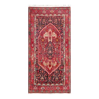Pasargad Home Antique Bidjar Red Wool Area Rug, 4' 2'' X 8' 9'' For Sale