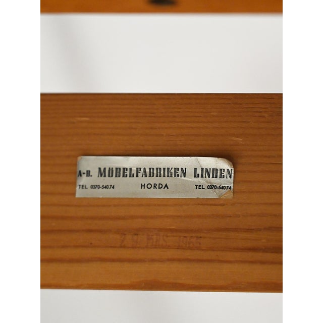 Brown Swedish Square Teak Dining Table, 1960s For Sale - Image 8 of 10