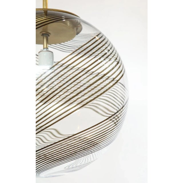 1960s Venini Glass & Brass Pendant For Sale - Image 11 of 12