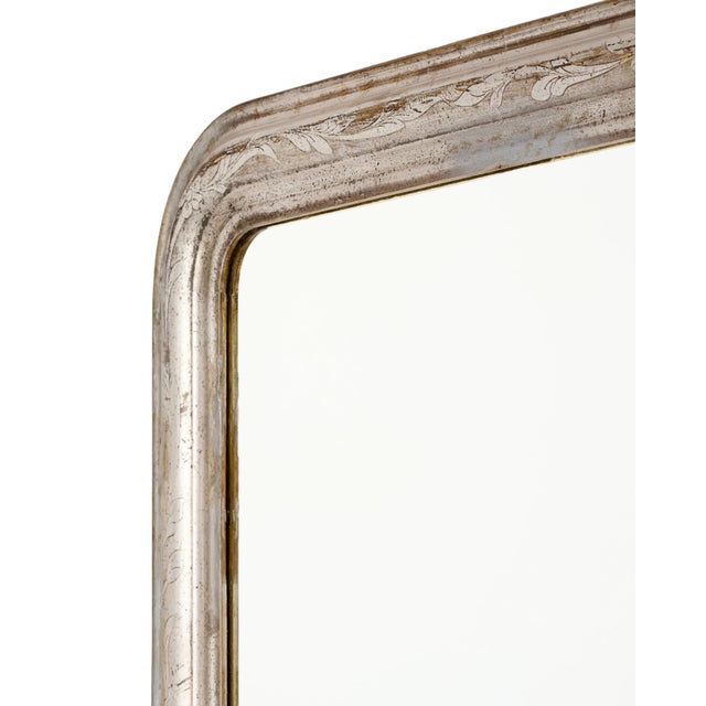 Louis Philippe Silver-Leaf Mirror For Sale - Image 4 of 9