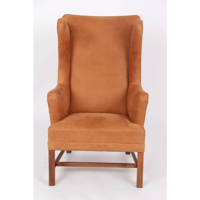 Vintage Leather Model 6212 High Back Chair by Kaare Klint for Rud. Rasmussen For Sale - Image 3 of 8