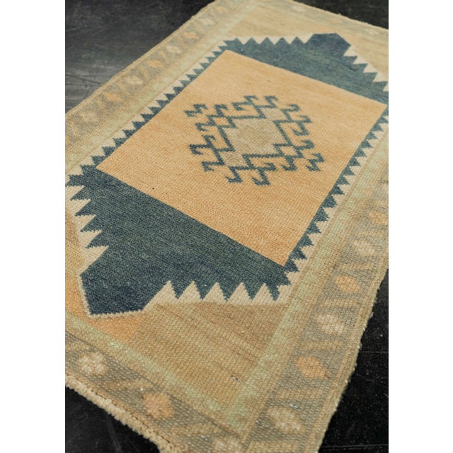 Textile Turkish Mini Rug Oriental Hand Knotted Vintage Rug 1'7" x 1'8" #21155 For Sale - Image 7 of 8