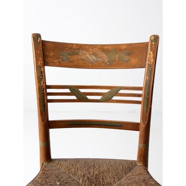 Antique Painted Rush Seat Chair Chairish