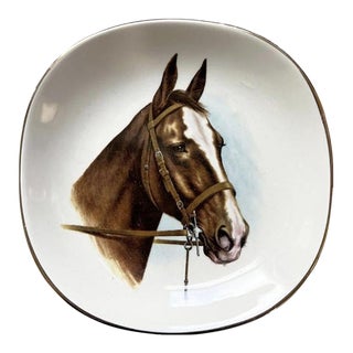 Mid 20th Century Royal Falcon Ironstone Traditional English Ceramic Horse Trinket Dish For Sale