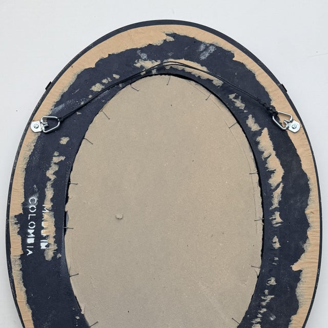 Bone Vintage Tessellated Horn and Brass Oval Wall Mirror by Enrique Garcel For Sale - Image 7 of 8