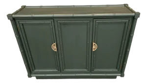 Green Faux Bamboo Sideboard Buffet