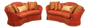 Hickory Chair Company Pair Of Custom Upholstered Silk Damask Sofas