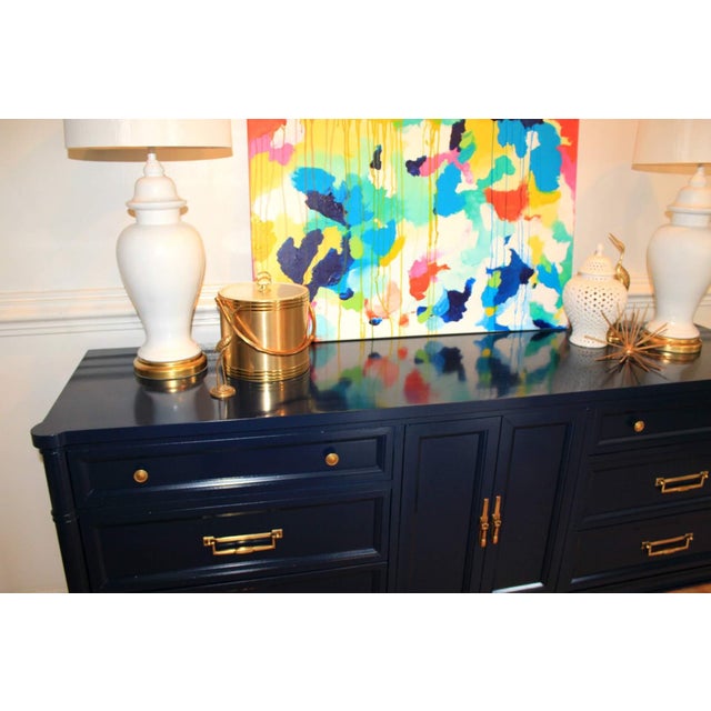 White Furniture Co Navy Blue Lacquered Dresser Chairish