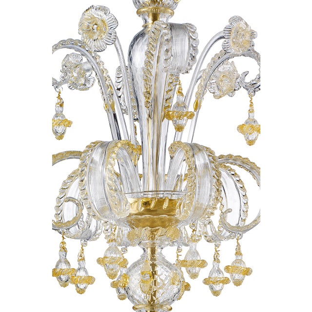 2020s Imperial Venetian "Rigadin" Murano Glass Chandelier With Gold Trimming For Sale - Image 5 of 8