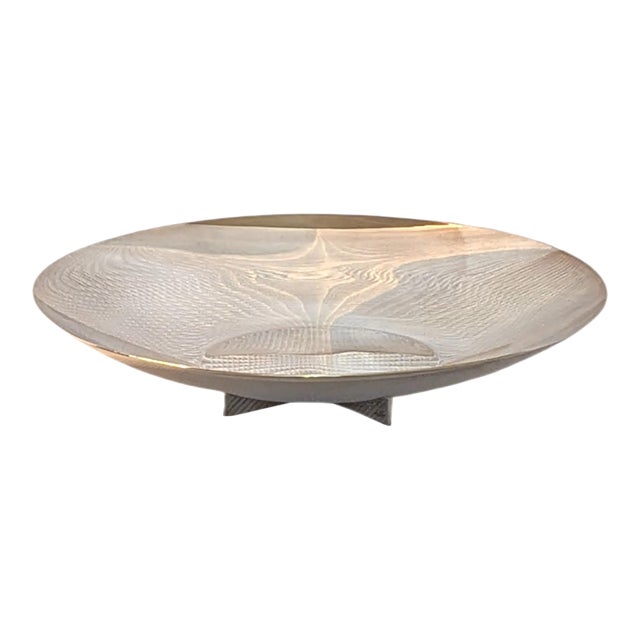 Silverplate X-Base 12-Inch Plate by Richard Meier for Swid Powell Vintage 1980s For Sale