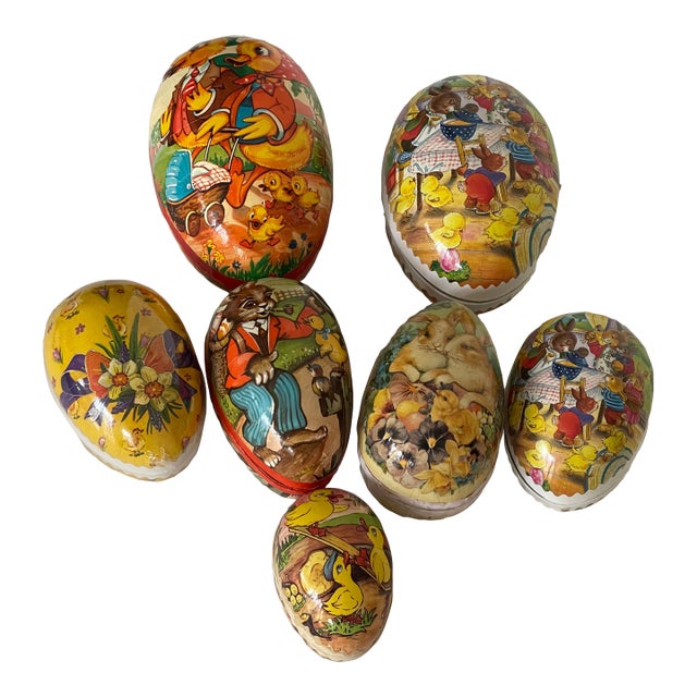 Antique German Easter Eggs Papier Mache For Sale
