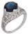 1930s Art Deco Gia 2.60 Carat No Heat Sapphire Diamond Platinum Filigree Ring, Size 5.25 For Sale