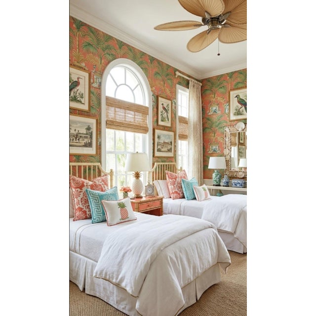 Vintage Off White Faux Bamboo Pagoda Regency Twin Headboards- a Pair For Sale In West Palm - Image 6 of 6