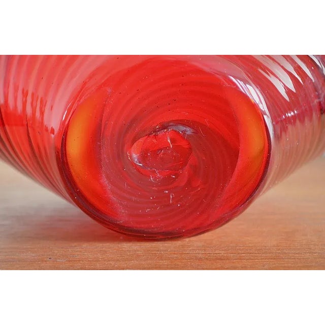 Red Murano Glass Shell by Fulvio Bianconi for Venini, 1950s For Sale - Image 7 of 9