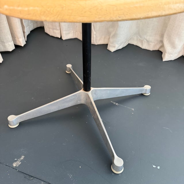 Metal 1960s Eames for Herman Miller Ochre Yellow Fiberglass Swivel Desk Side Chair For Sale - Image 7 of 8