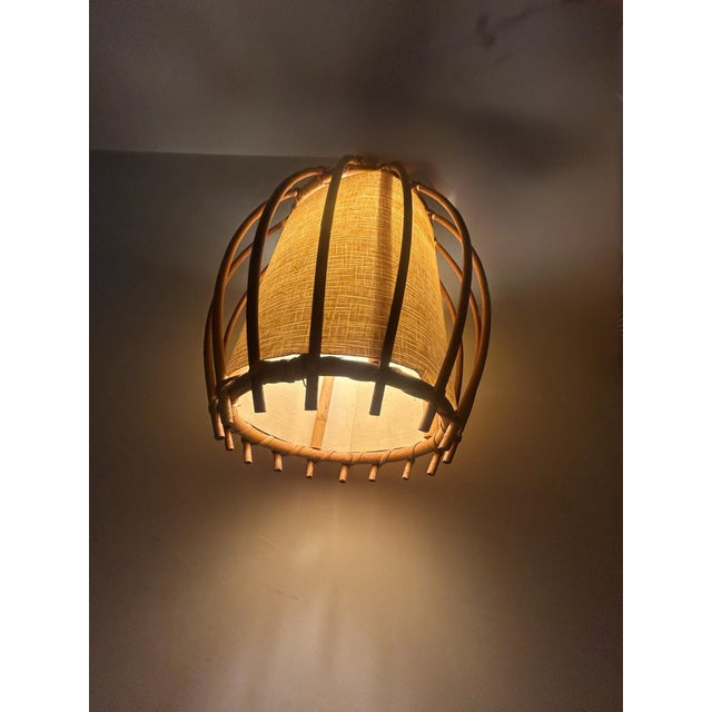 Wicker Pendant Light from Louis Sognot, 1960s For Sale - Image 8 of 10