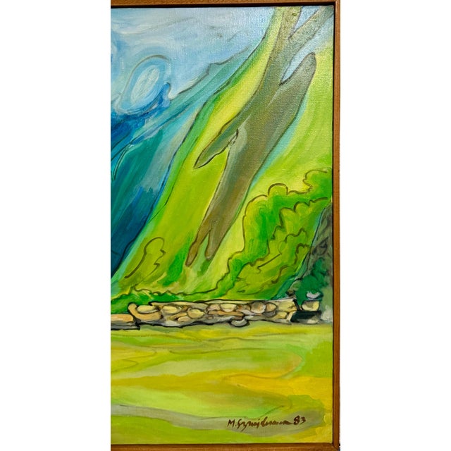 1980s Marius Sznajderman, Large Venezuelan Modernist Abstract Oil Painting Machu Picchu Marius Sznajderman, 1983 For Sale - Image 5 of 9