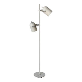 1970s Lightolier Mid-Century Modern Two-Light Floor Lamp With Articulating Pivoting Shades For Sale