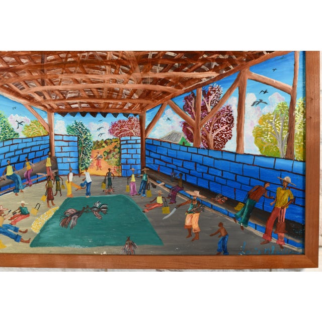 Colorful Vintage South American Oil Painting For Sale In Tampa - Image 6 of 11