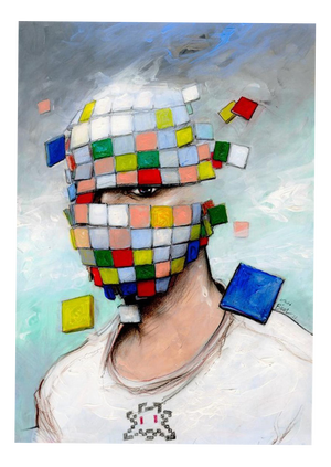 Enki Bilal, Portrait of Space Invader, 2023, Silkscreen